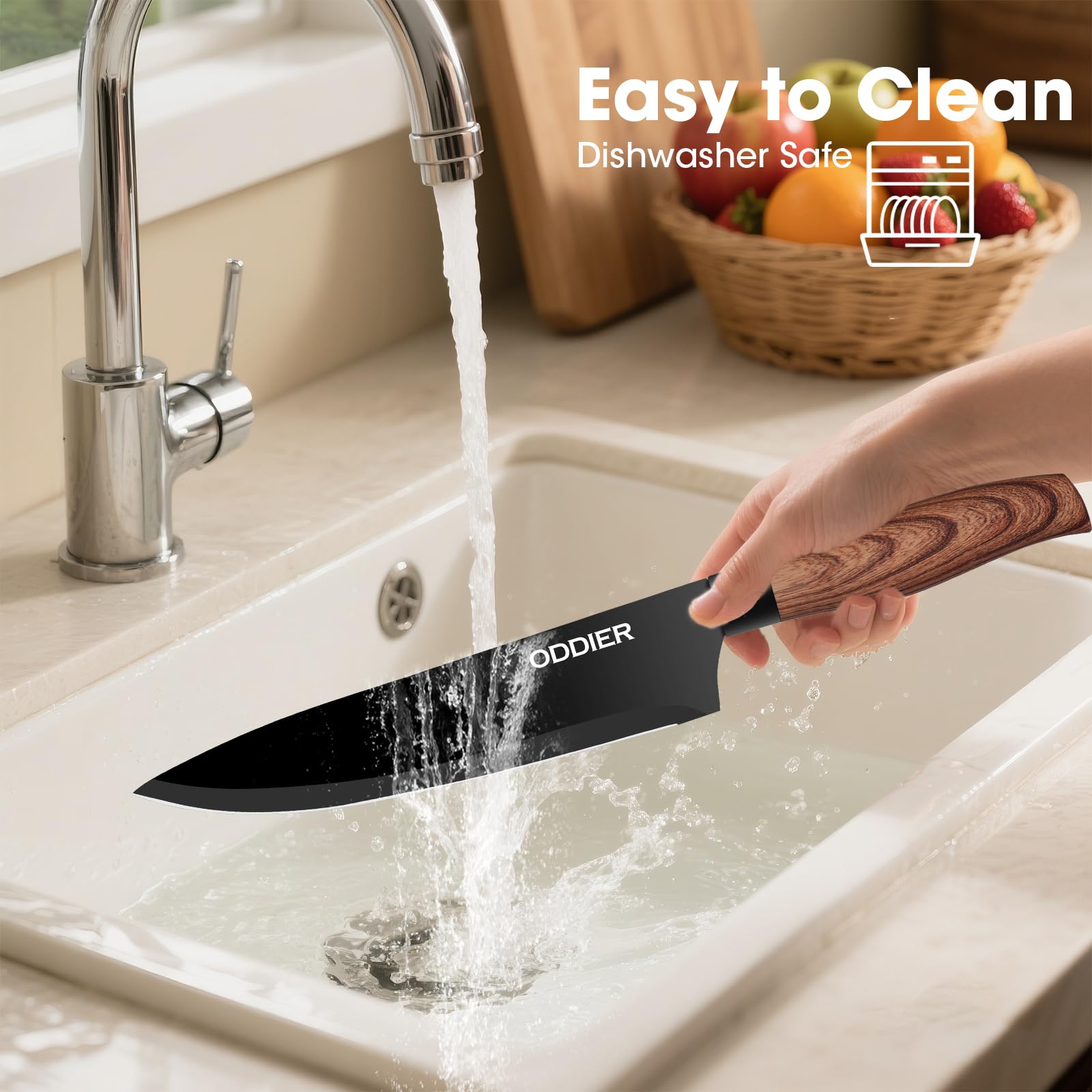 ODDIER universal knife block keeps blades organized