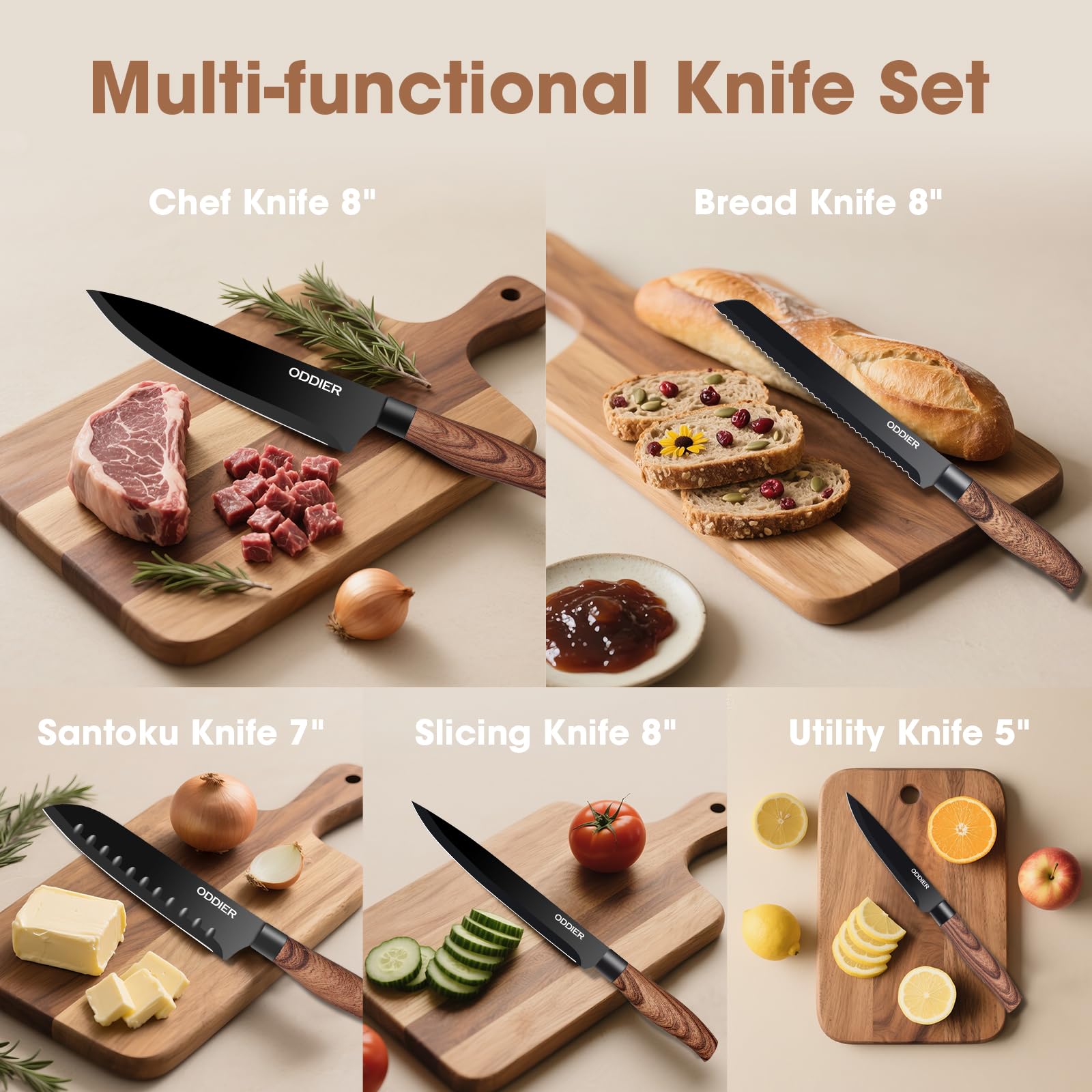 ODDIER knife set utility knife for daily prep