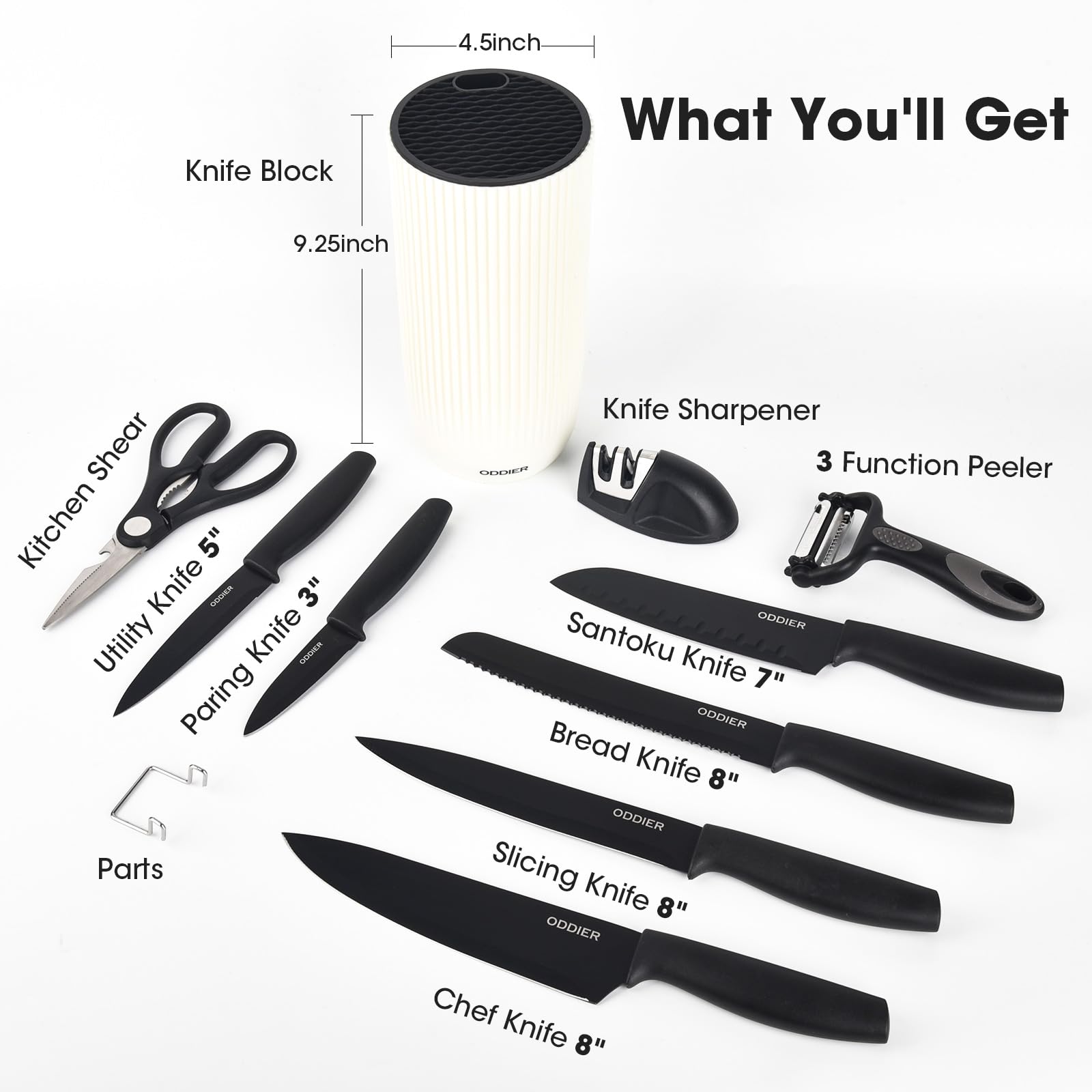 ODDIER 8-inch chef knife blade for precise slicing