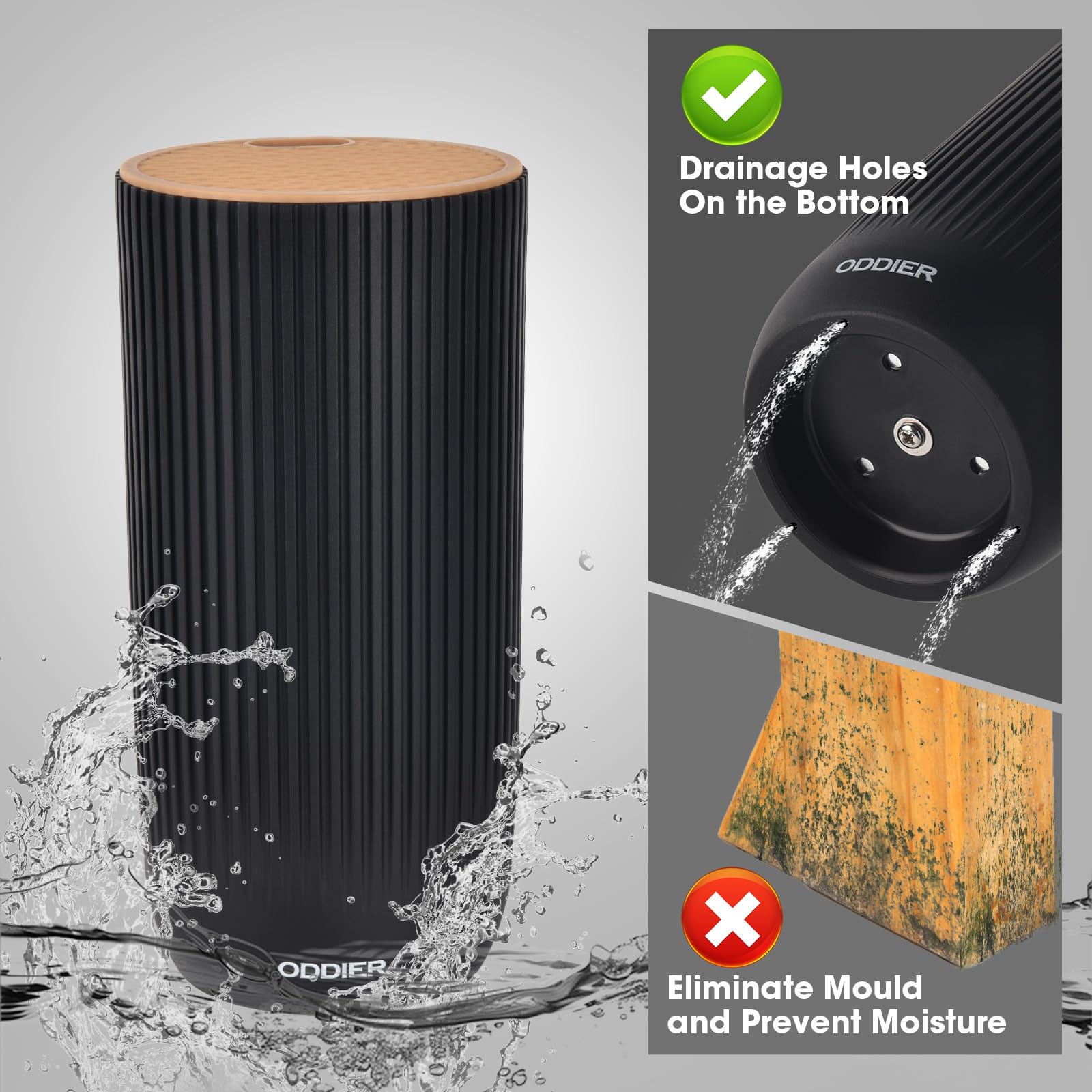 ODDIER blade edge detail highlighting high hardness for durable sharpness