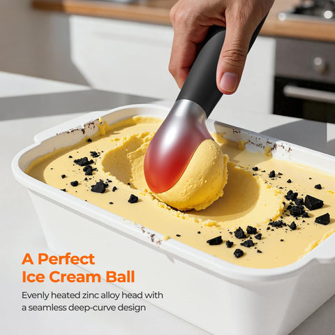 OddPaddle USB-rechargeable battery enables cordless dessert scooping.