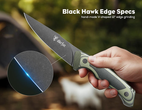 ODERFUN G10 handle provides secure grip during chopping