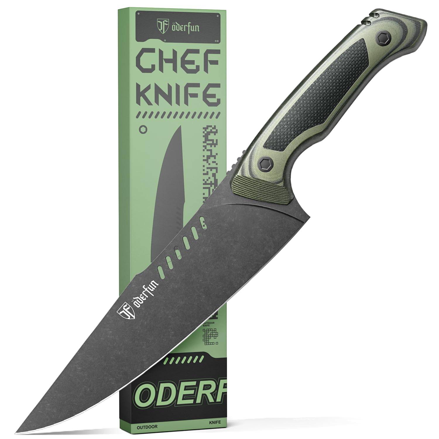 ODERFUN 8-inch chef knife blade ready for outdoor precision cutting