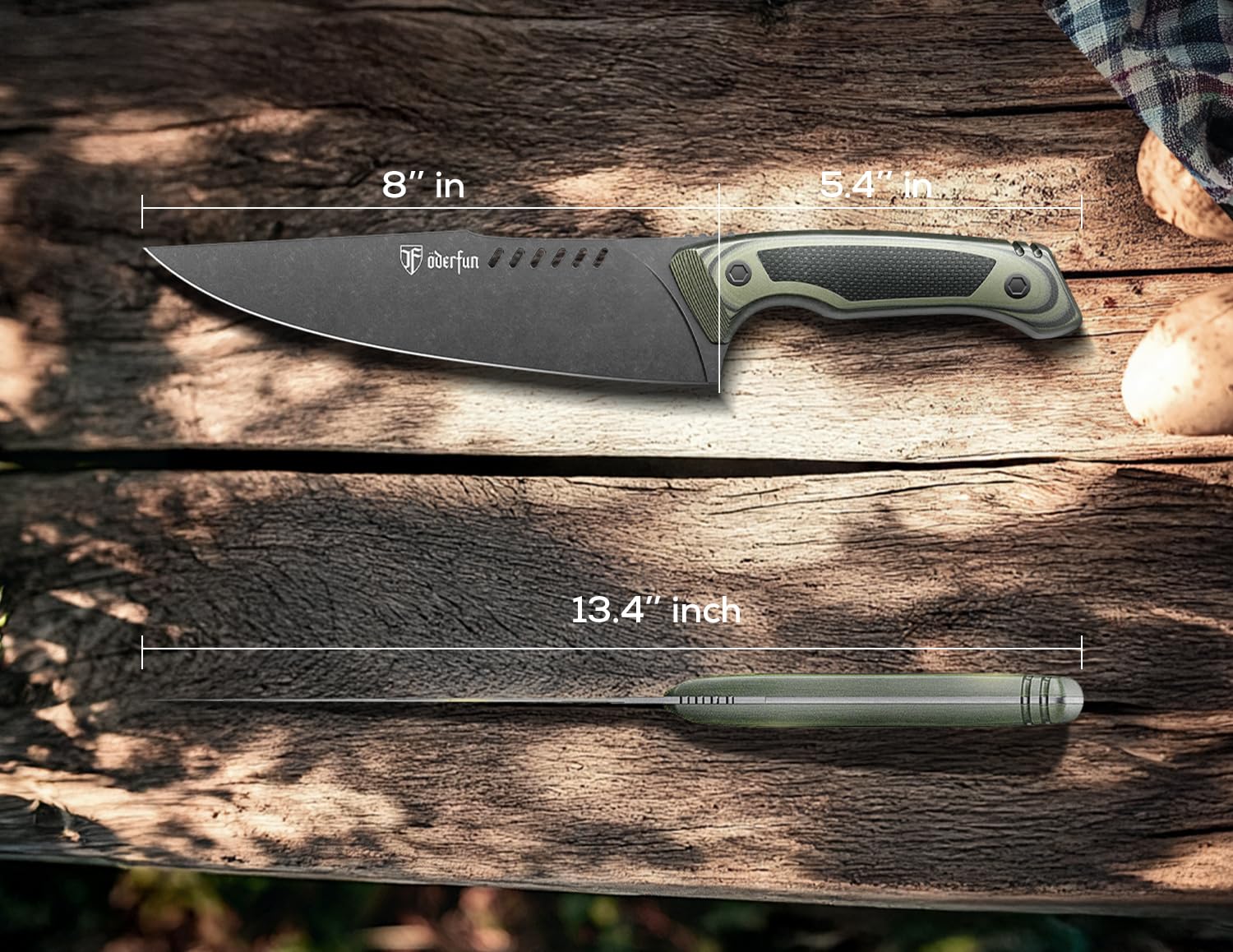 ODERFUN Gyuto outdoor design versatile for camp cooking and survival tasks
