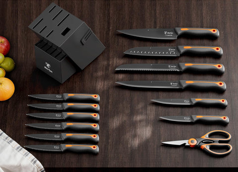 Oderfun built-in sharpener in the block keeps blades ready