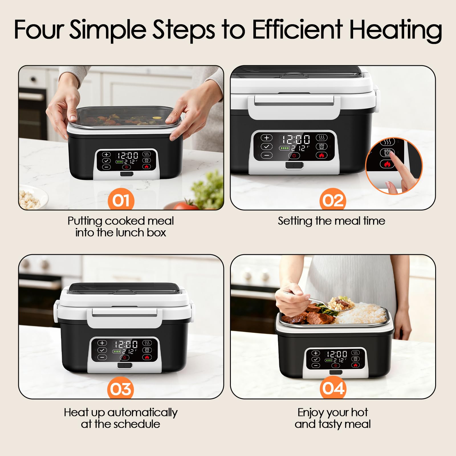 Odopok removable divider keeps main dish and sides neatly separated.