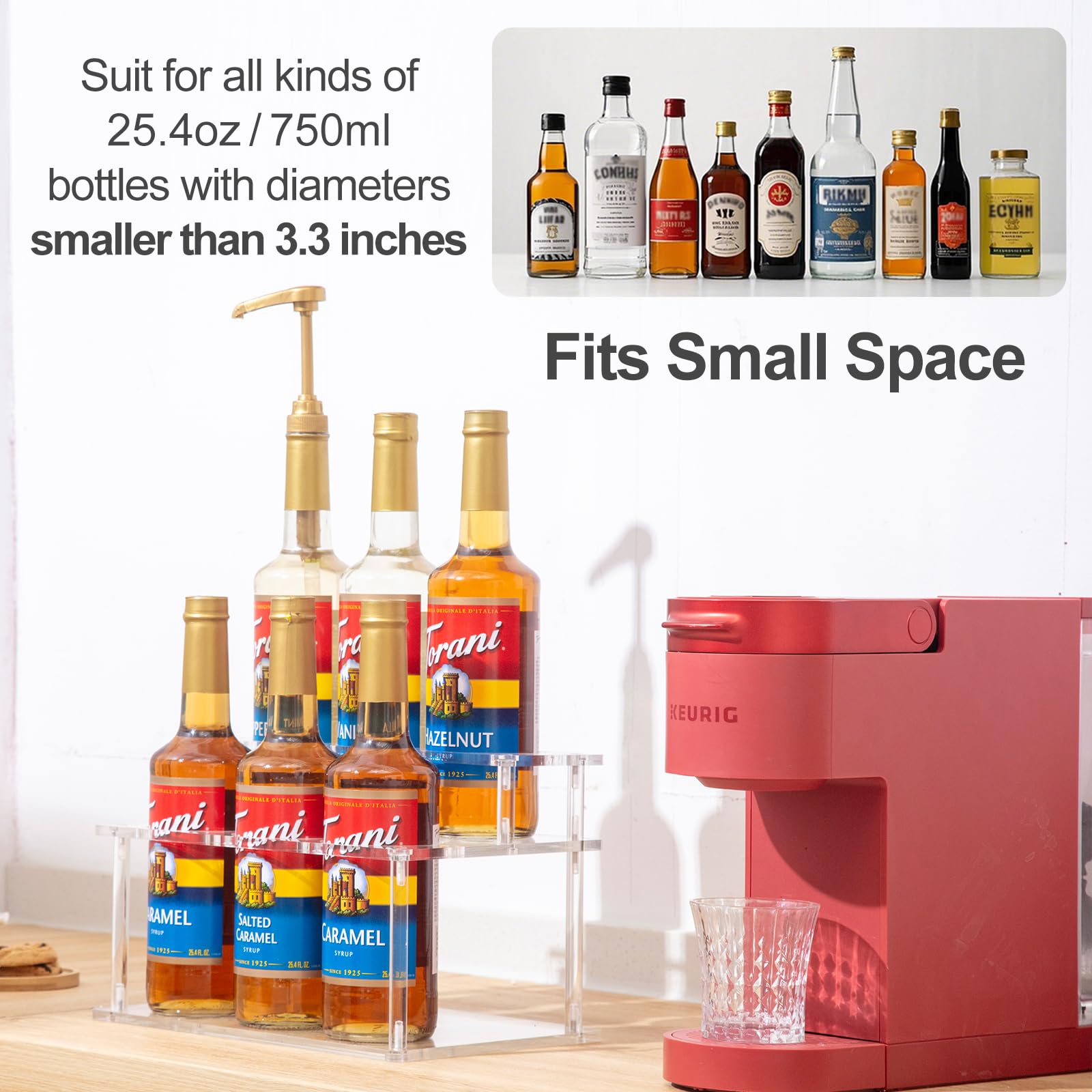 ODPEOZT sturdy clear acrylic holds bottles securely for reliable countertop organization