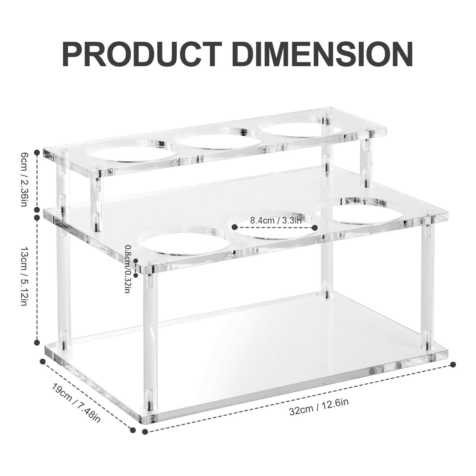 ODPEOZT 2-tier syrup rack with six bottle capacity keeps labels visible and organized