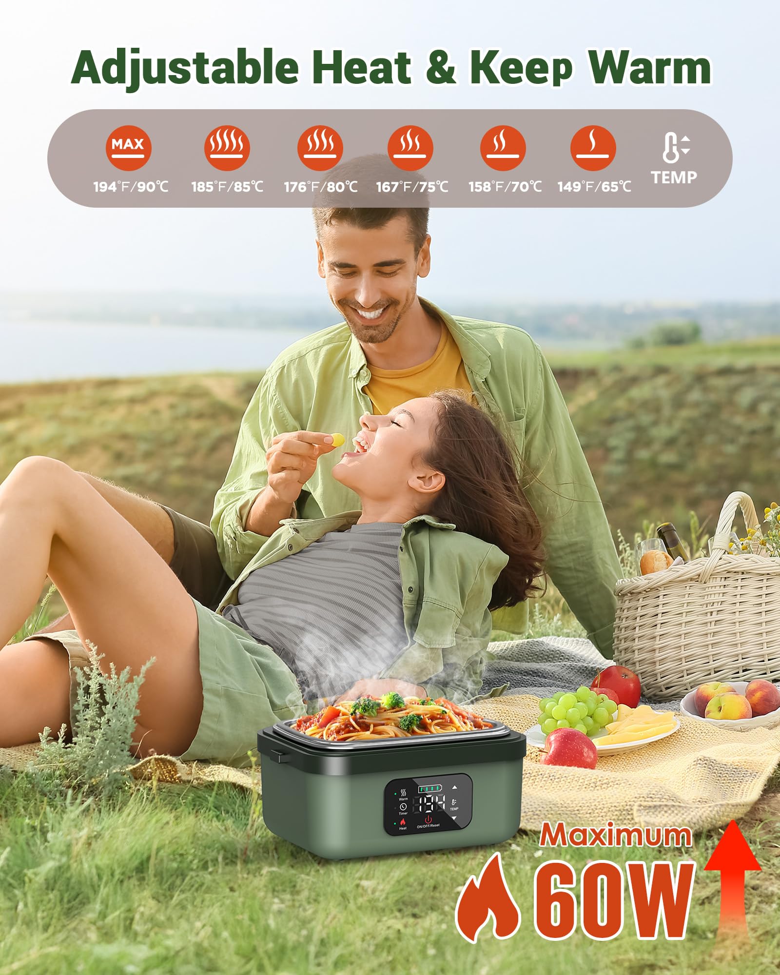 ODSD adjustable temperature heating settings for customizable meals