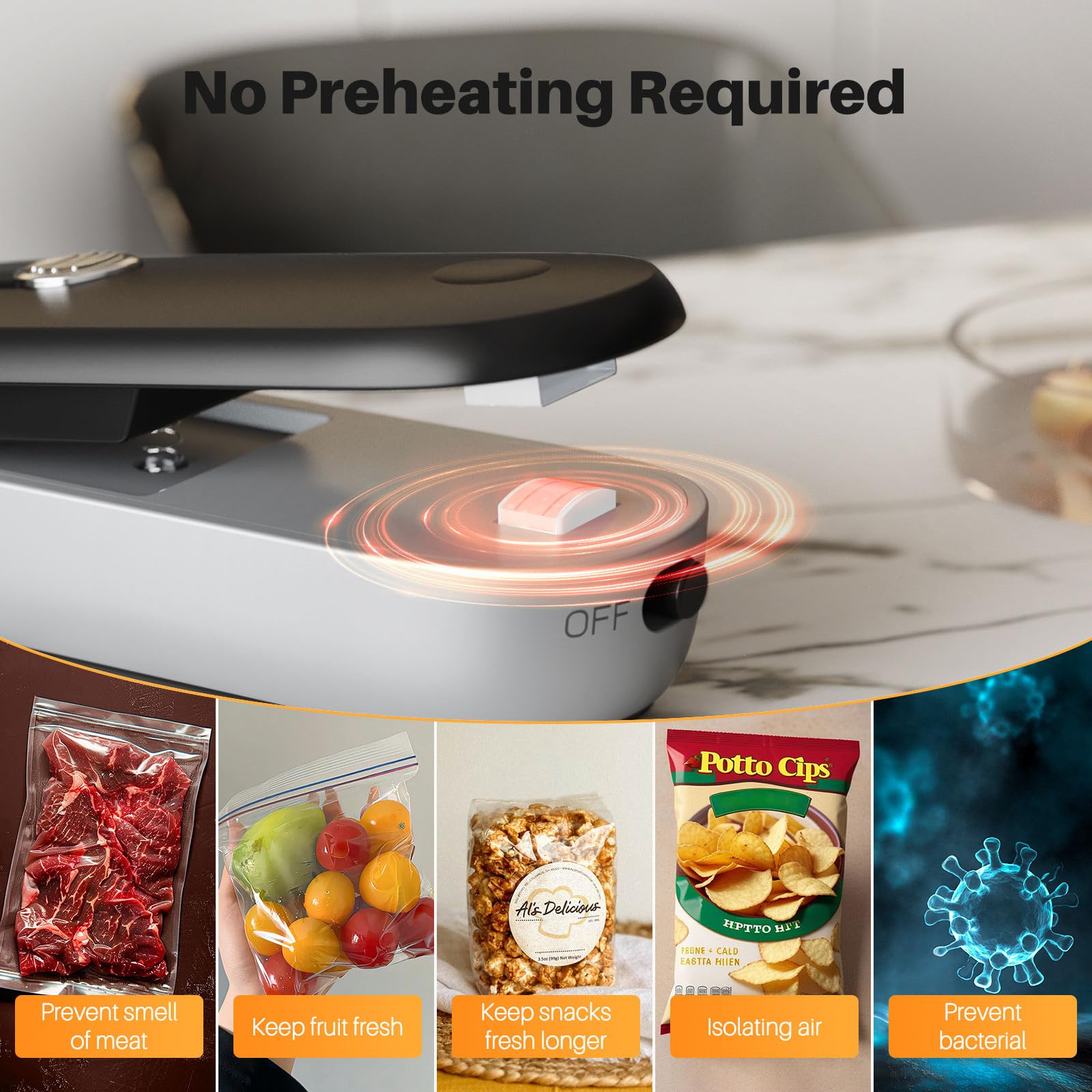 ODSD compact kitchen sealer ideal for travel and daily use.