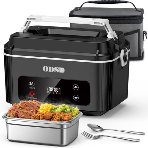 ODSD cordless lunchbox open lid for easy access to hot meals on the go.