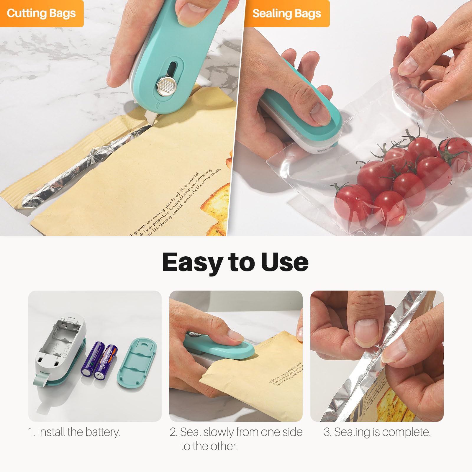 ODSD sealer attaches to fridge with magnetic strip for easy access.