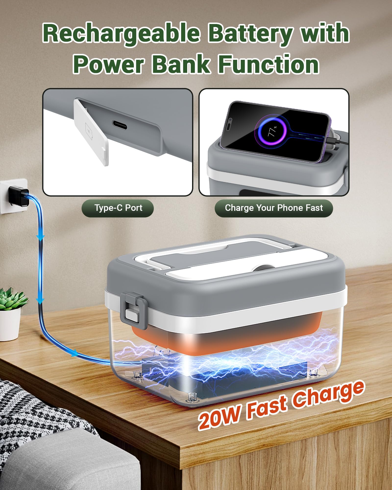 ODSD self-heating timer interface demonstrating delayed heating for scheduled meals