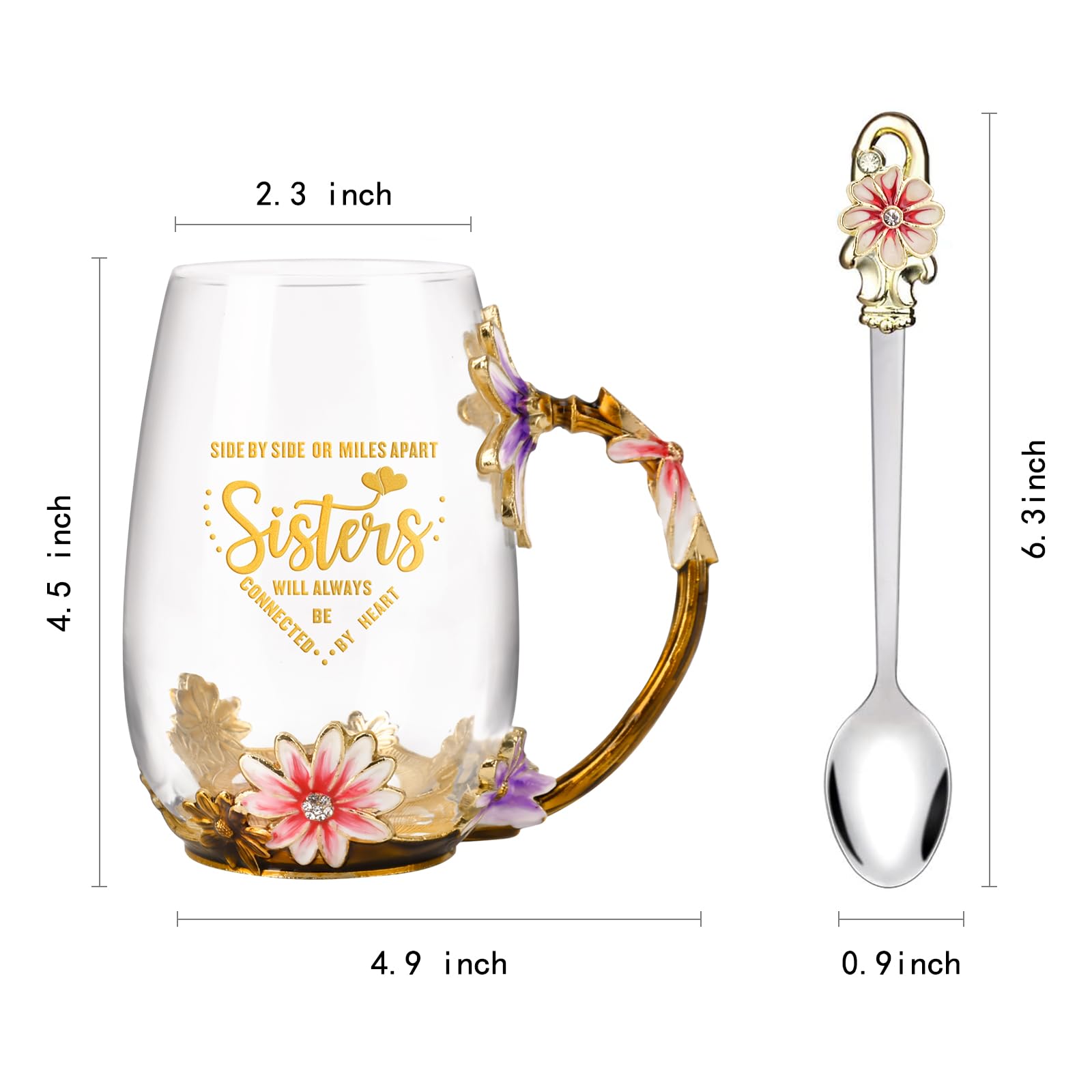OEAGO enamel spoon with matching design for coordinated tea rituals