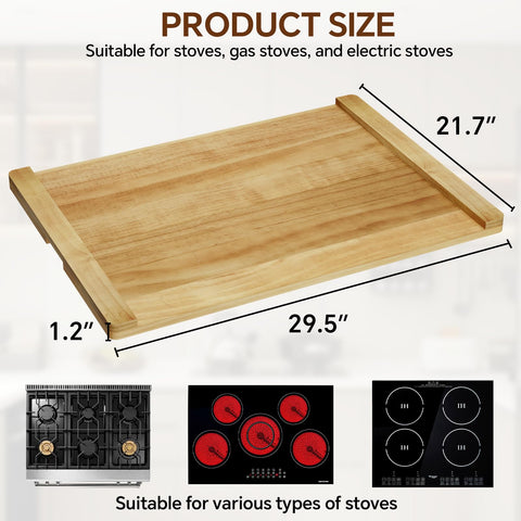 Oenalw rustic serving tray adds warmth while protecting your stove.
