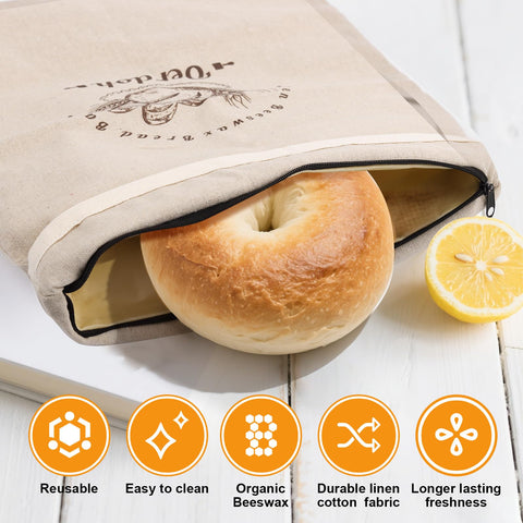 Oerdoh beeswax linen bread bag highlights breathable fabric for bread storage