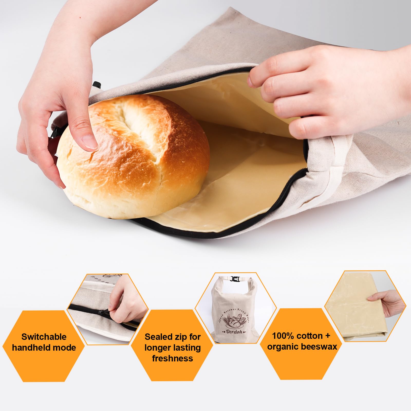 Oerdoh XL 13x17 bread bag fits large loaves and boules