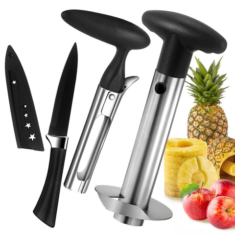 OERPHO pineapple corer and slicer in stainless steel for quick pineapple prep.