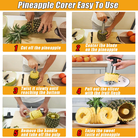 OERPHO pineapple slicer blade close-up shows a sharp edge for even slices.
