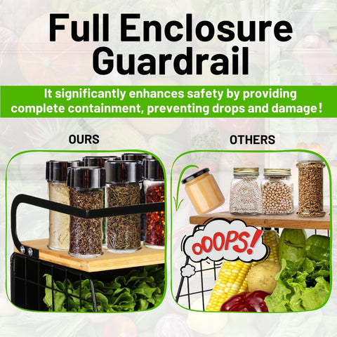 Ofiray-home fridge organizer close-up with wood lid showing sturdy magnet grip.