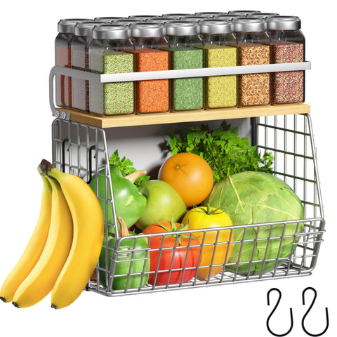 Ofiray-home magnetic fridge shelf with wood lid adds extra storage.
