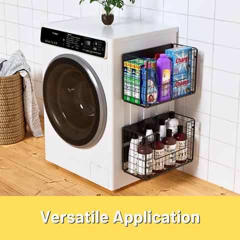 Ofiray-home magnetic shelf on a kitchen counter for utensil organization.