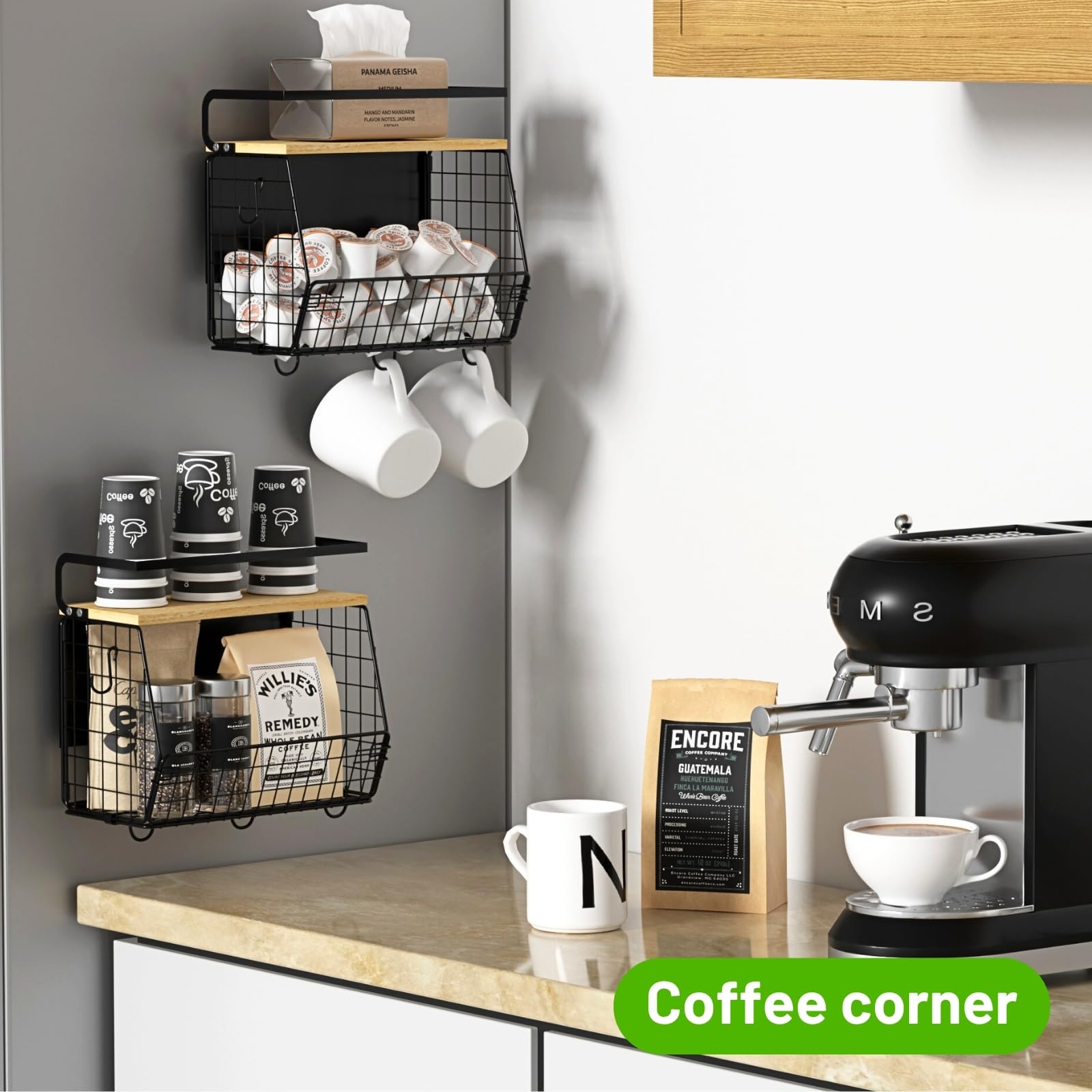 Ofiray-home tiered design shelf offers quick item visibility and modern styling.
