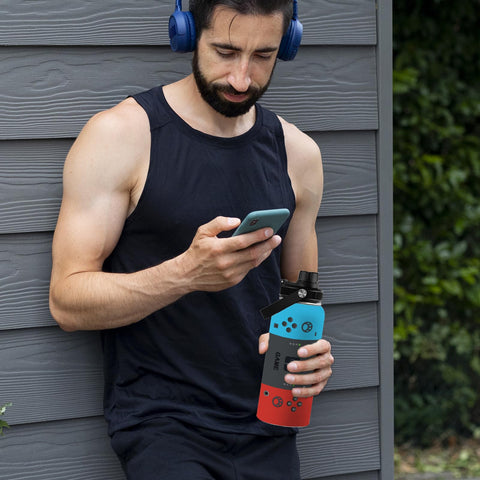 ogicduwi Gamer Water Bottle 32oz top lid shows leakproof design for travel