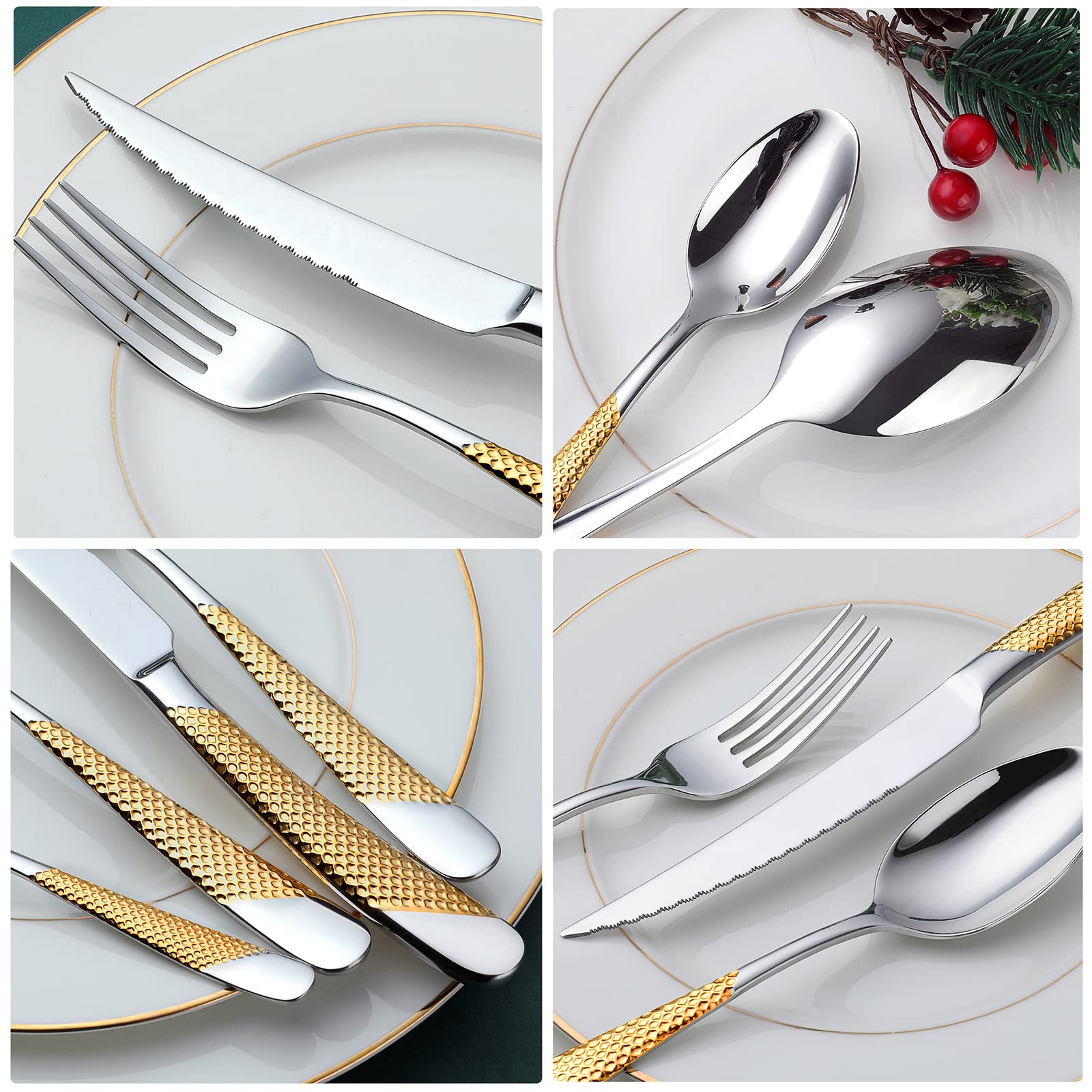 OGORI ergonomic-handled flatware for a comfortable grip during meals.