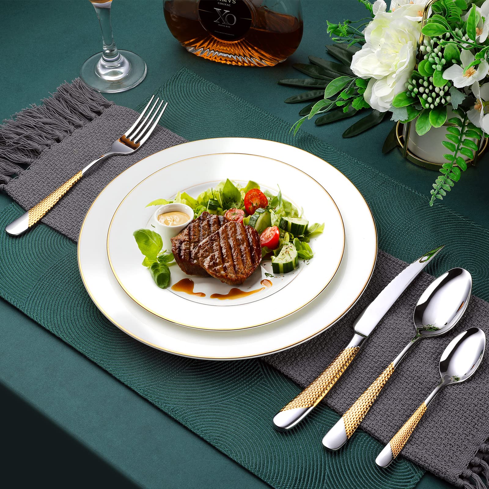 OGORI service-for-six flatware ready for entertaining guests.