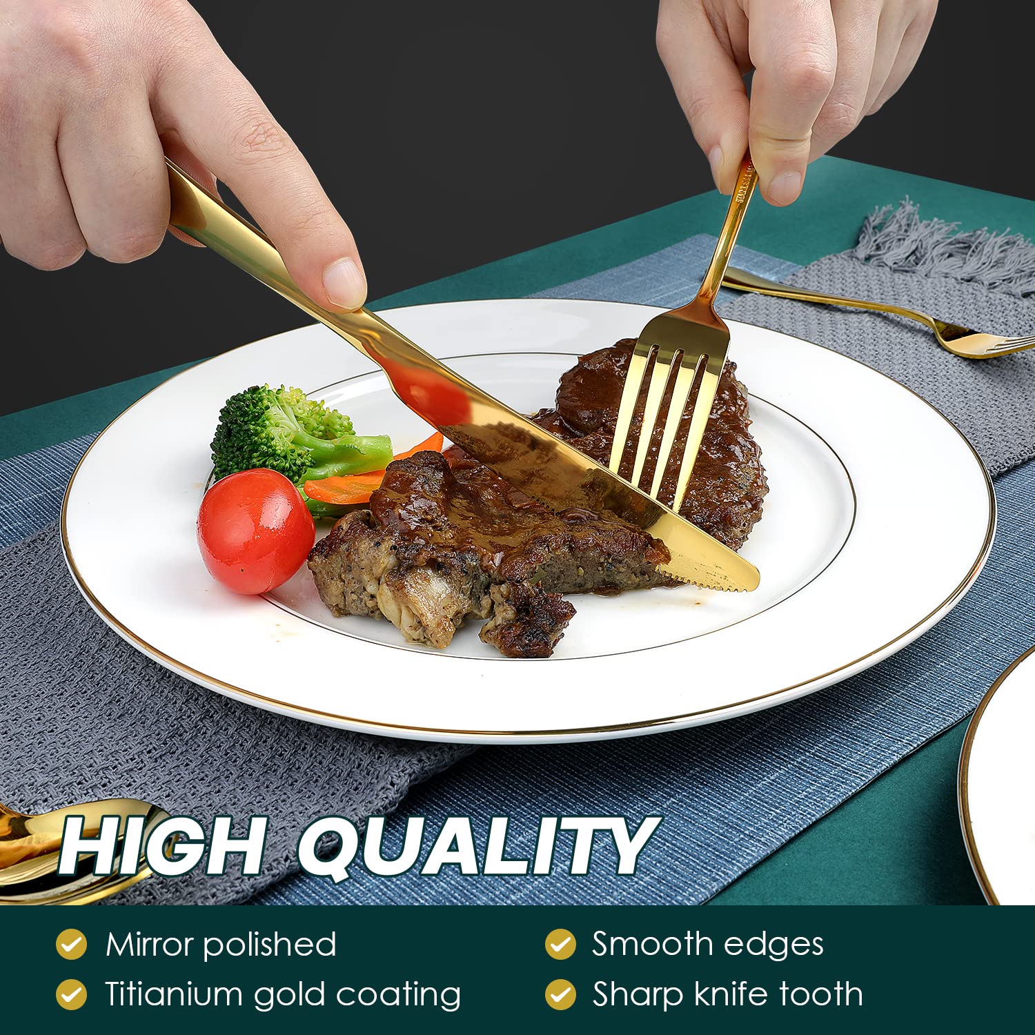 OGORI gold salad forks; versatile for salads and sides.