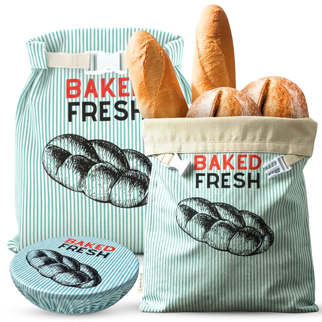 OH LA PEAR 2XL beeswax bread bags keeping homemade loaves fresh with crusty texture