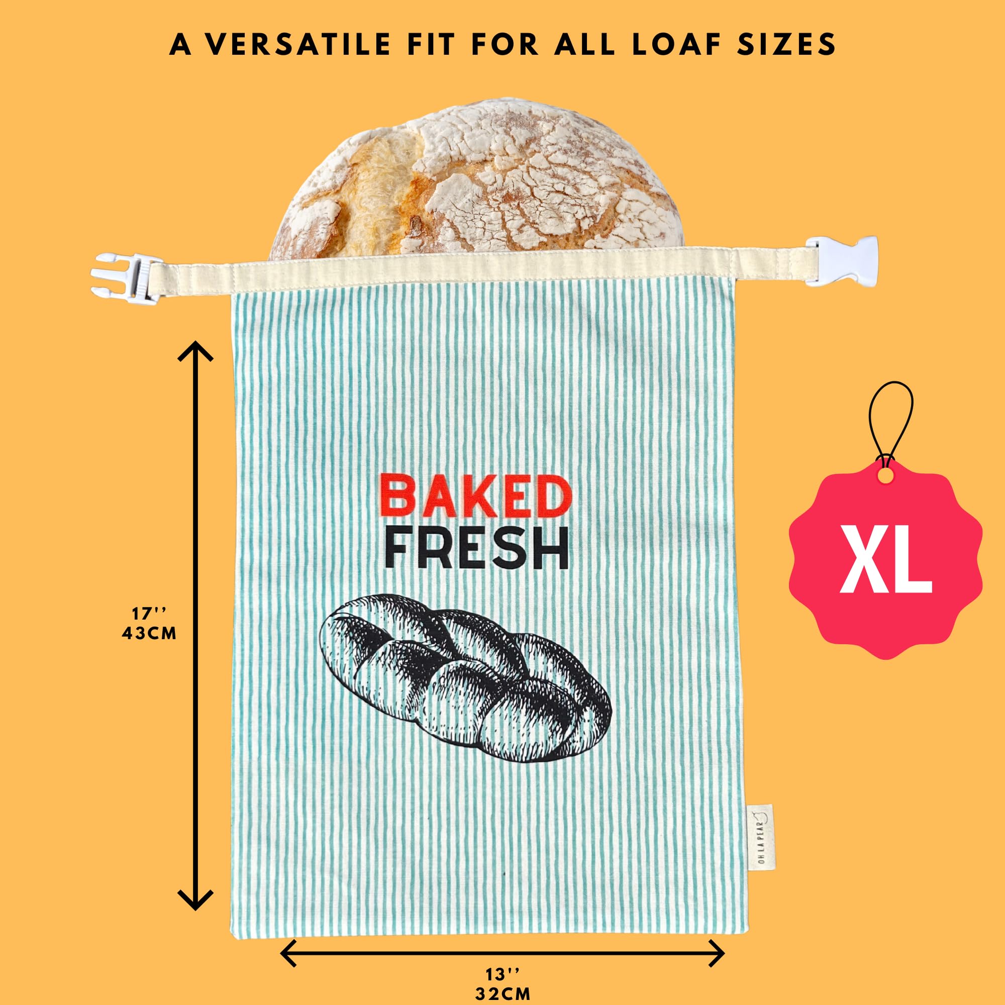 OH LA PEAR bread bags with pattern preserve bread flavor during storage