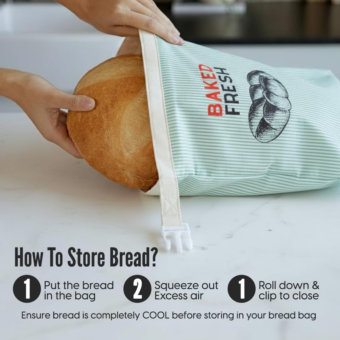 OH LA PEAR freezer-friendly bags for long-term bread storage