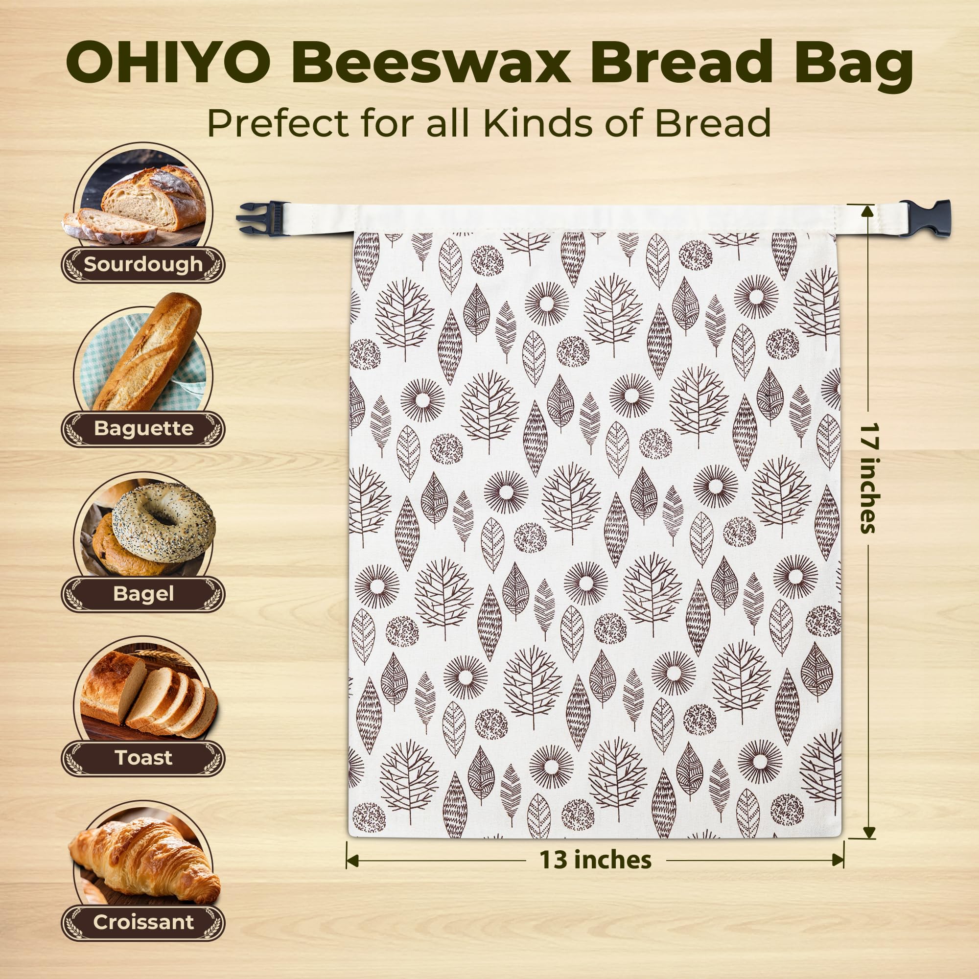 OHIYO beeswax bread bags closeup of beeswax lining preserves texture
