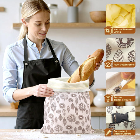 OHIYO bread bags with buckle closure demonstrating secure seal