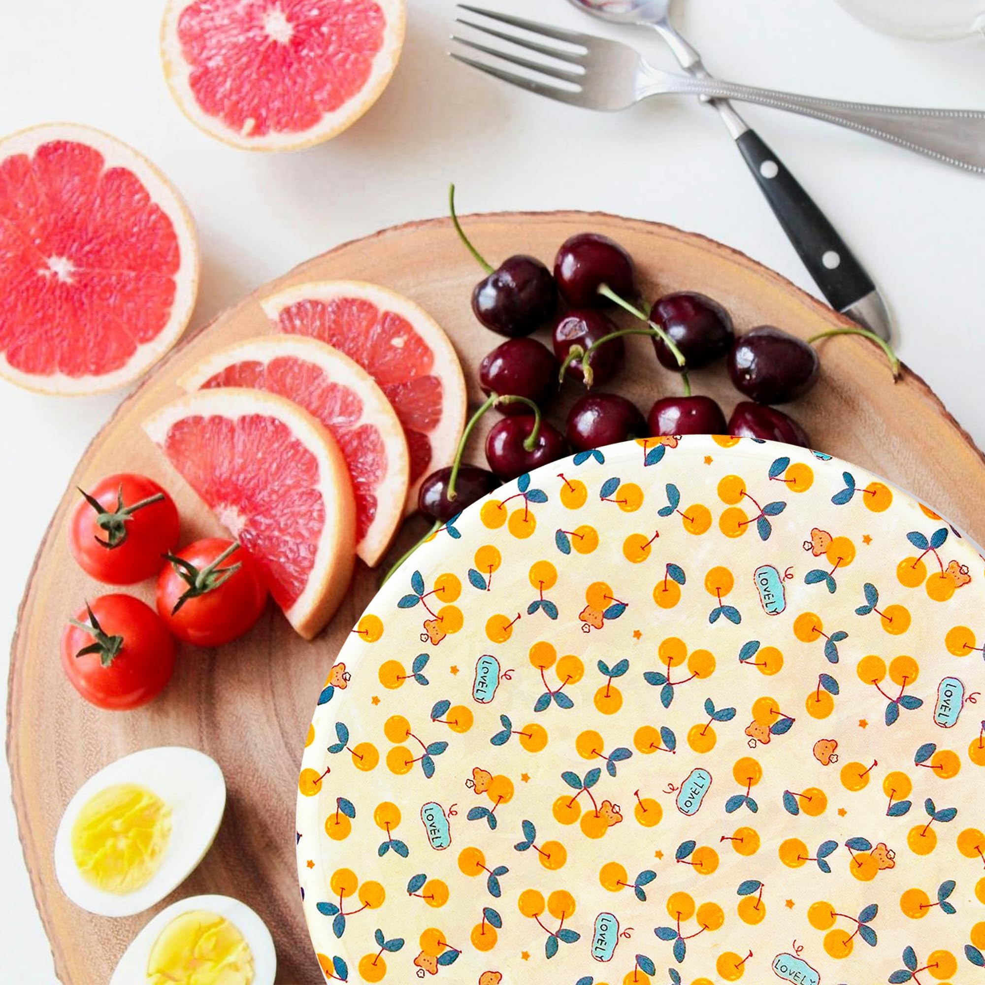 OHIYO feta marination or fruit storage with a reusable beeswax cover for freshness.