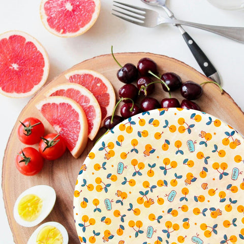 OHIYO feta marination or fruit storage with a reusable beeswax cover for freshness.