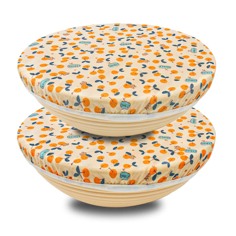OHIYO reusable beeswax bowl covers with elastic fit protect large bowls and reduce waste.