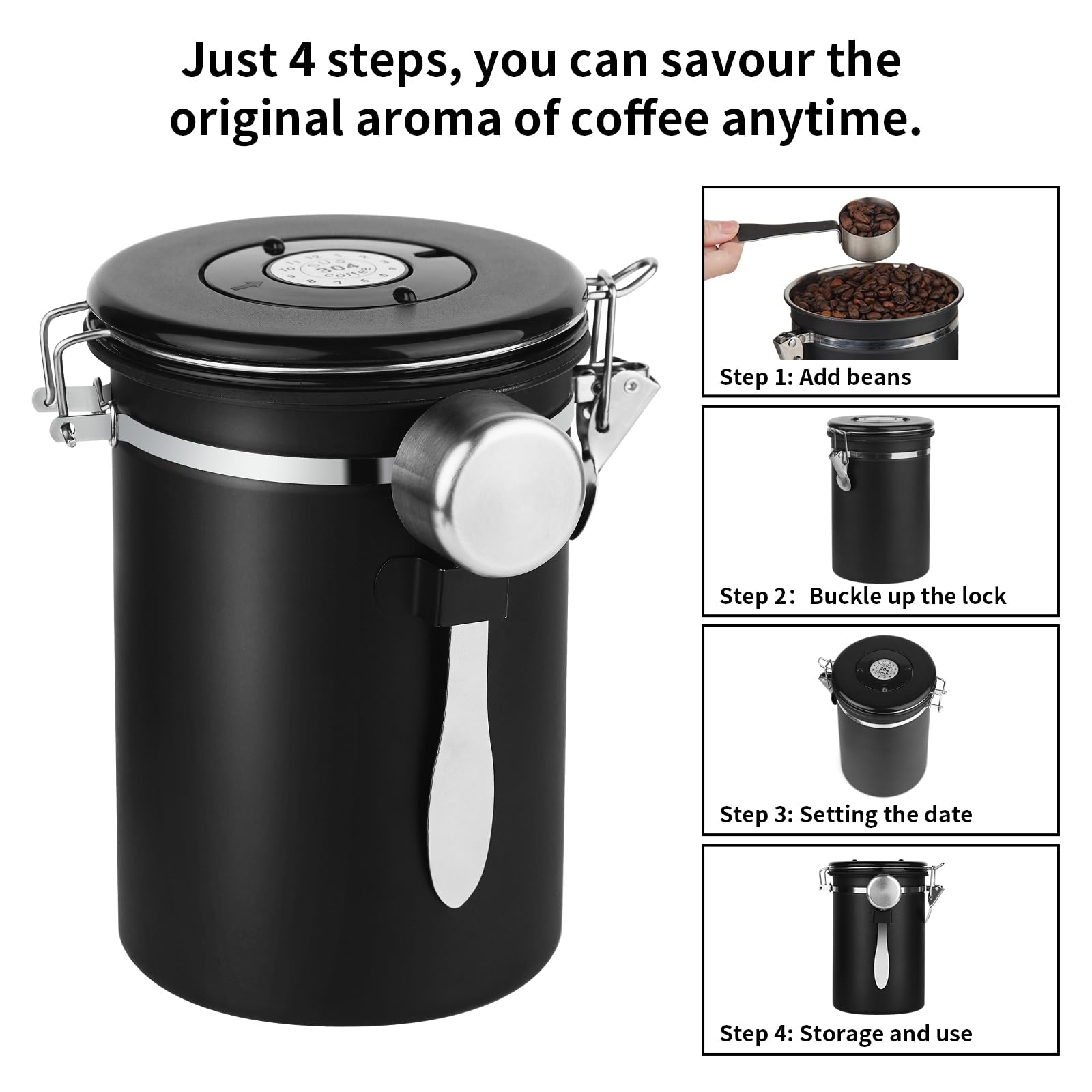 Ohtomber storage for tea or sugar stays moisture-free and accessible.