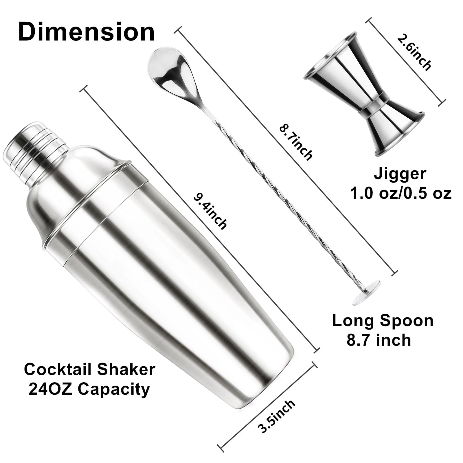 Ohtomber double-sided jigger 1oz/0.5oz for precise measurement