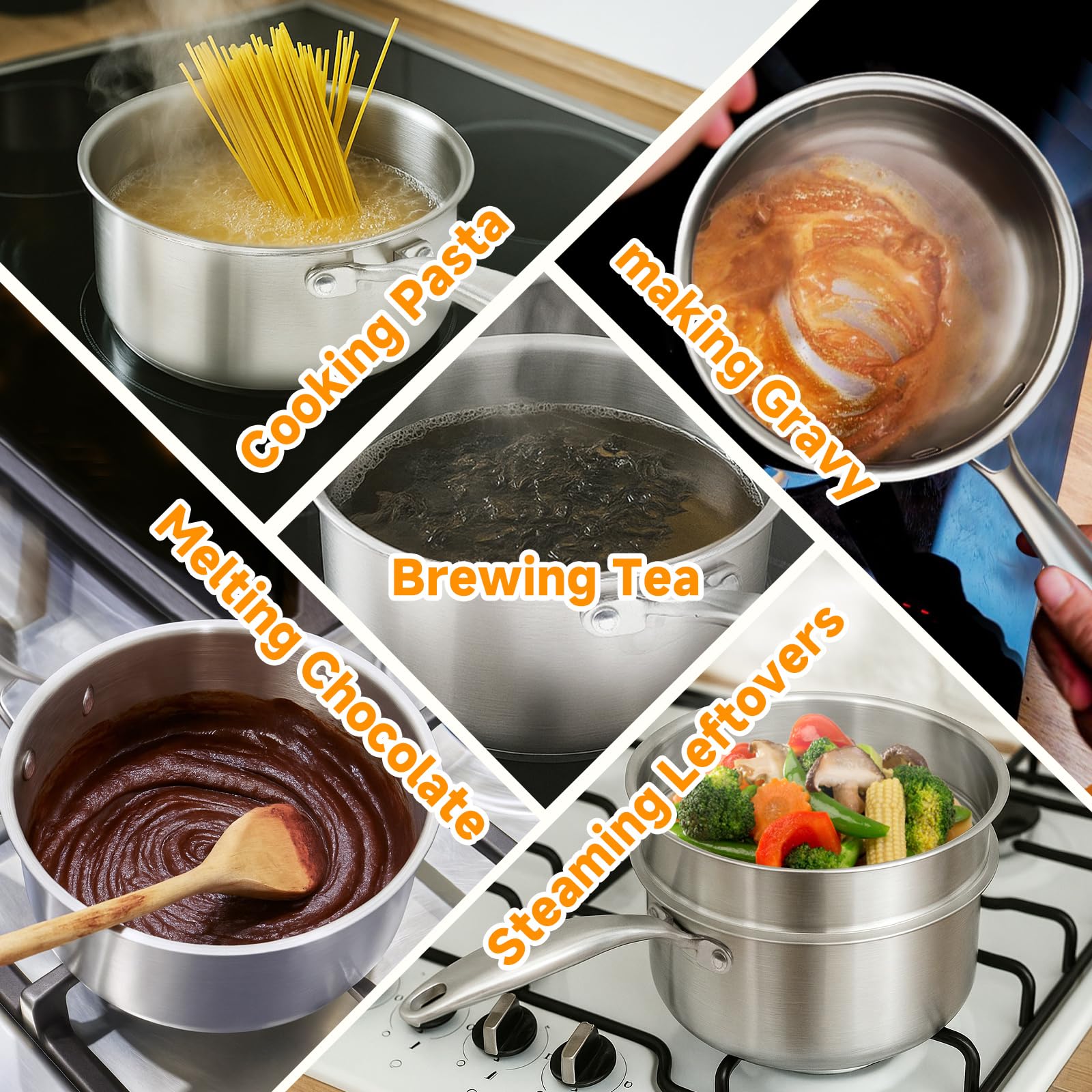 Ohtomber induction-ready cooking pot suitable for various stoves