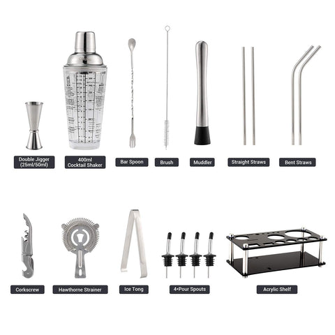 Ohuhu 400ml cocktail shaker with measurement marks for precise drinks.