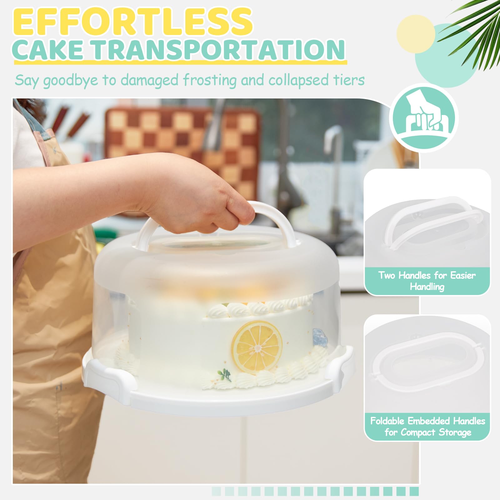 Ohuhu BPA-free cake holder base keeps desserts safe during travel