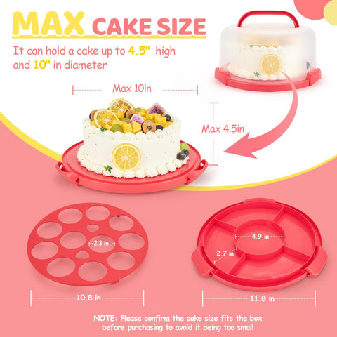 Ohuhu cake carrier base diameter shows a 12-inch footprint.