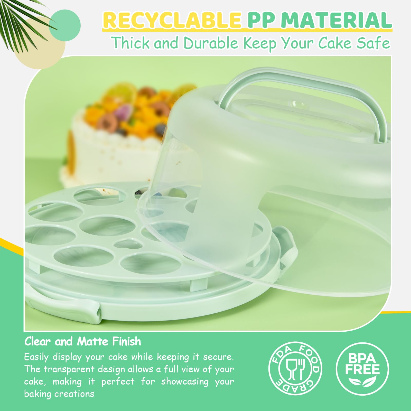 Ohuhu cake carrier BPA-free material for safe transport