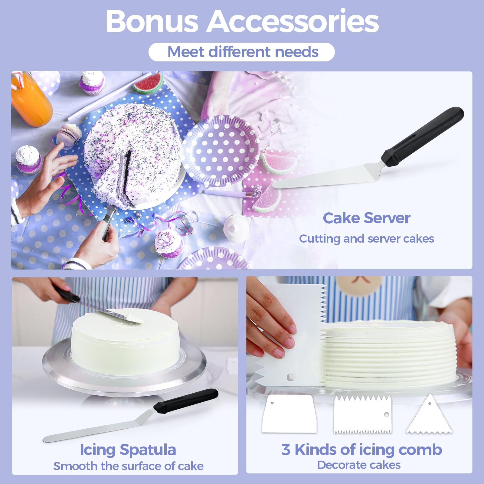 Ohuhu 10-inch cake server for clean slices and serving