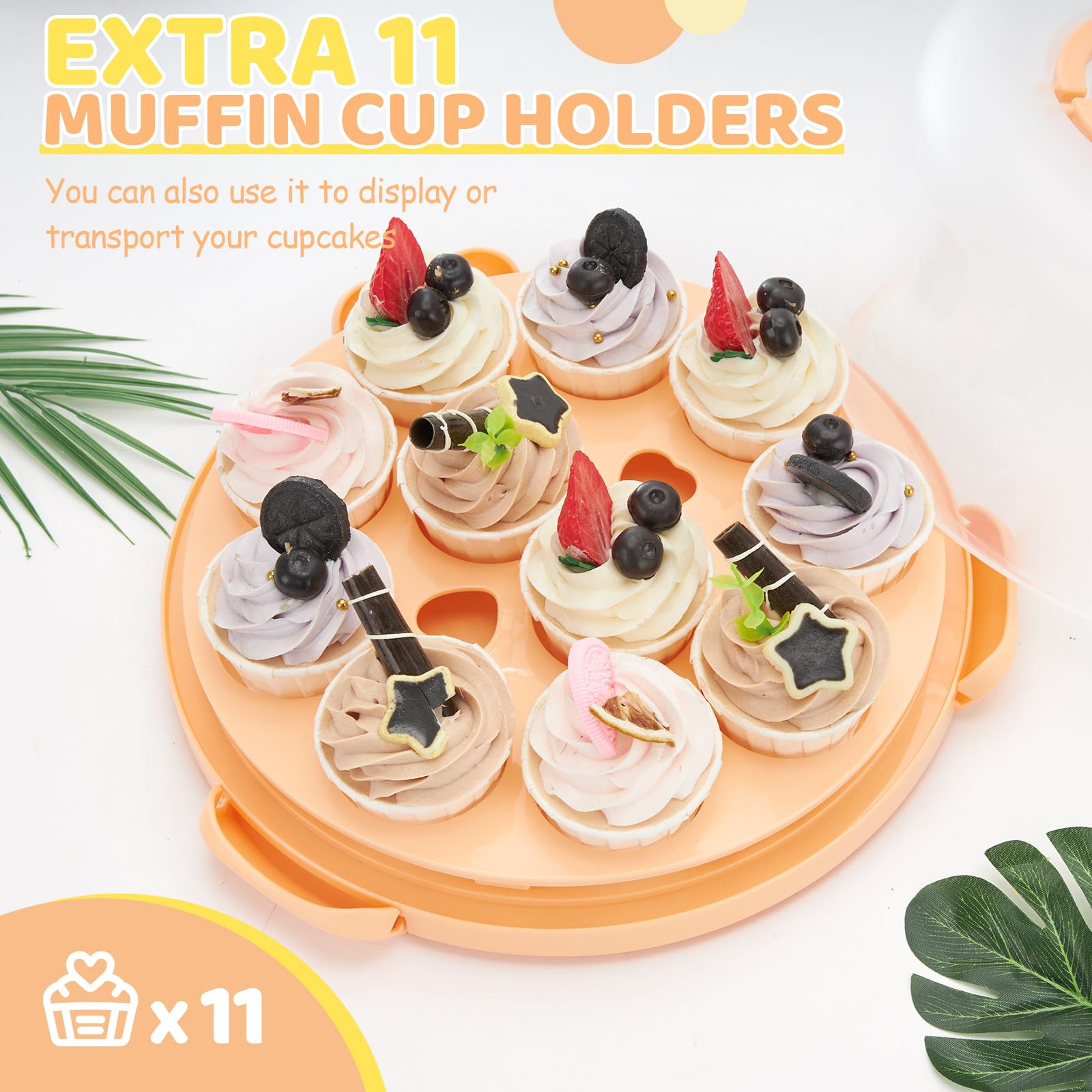 Ohuhu cake stand with clip locks keeps the lid tight during travel