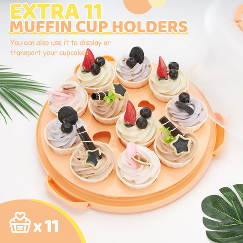 Ohuhu cake stand with clip locks keeps the lid tight during travel