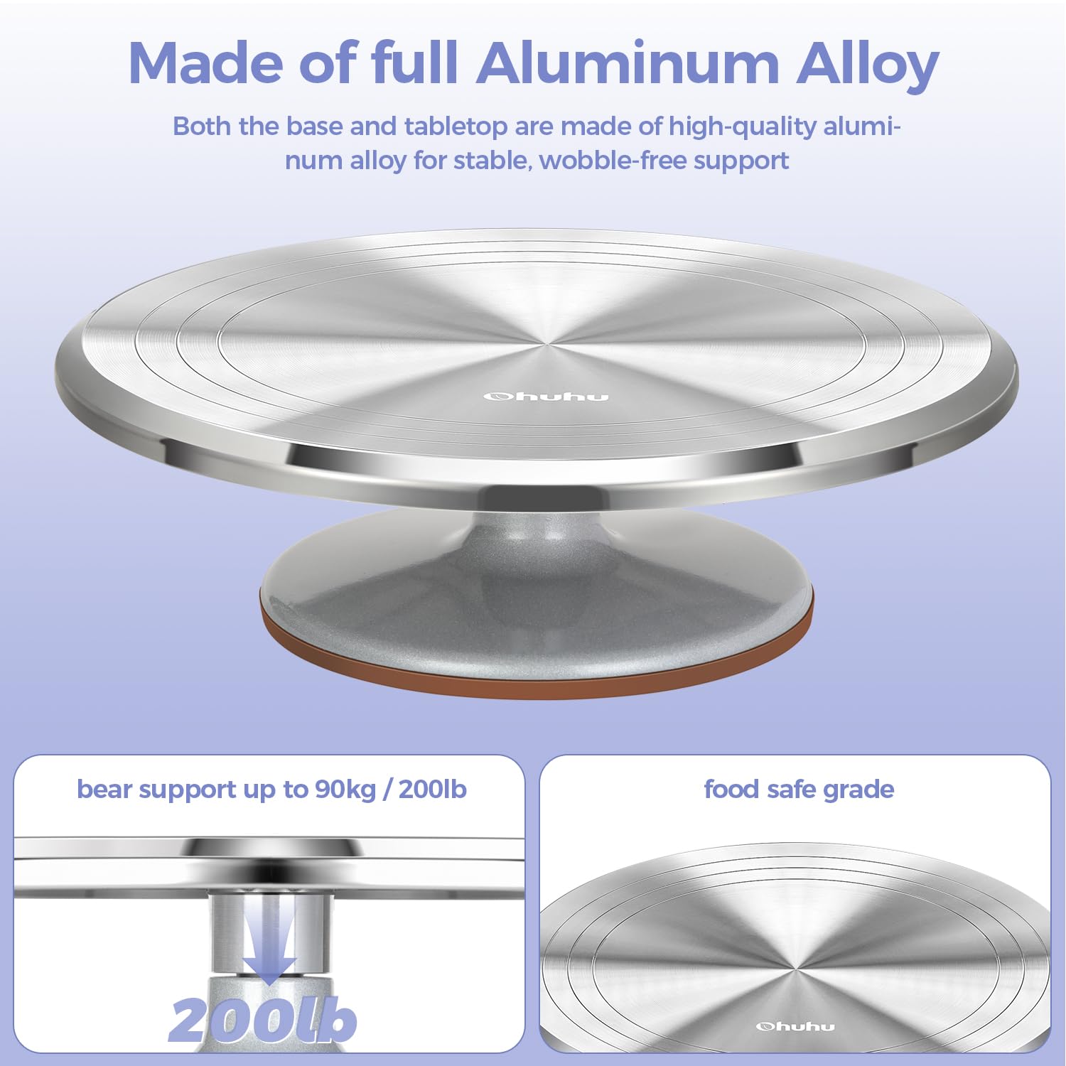 Ohuhu cake stand durable aluminum construction for years of kitchen use.